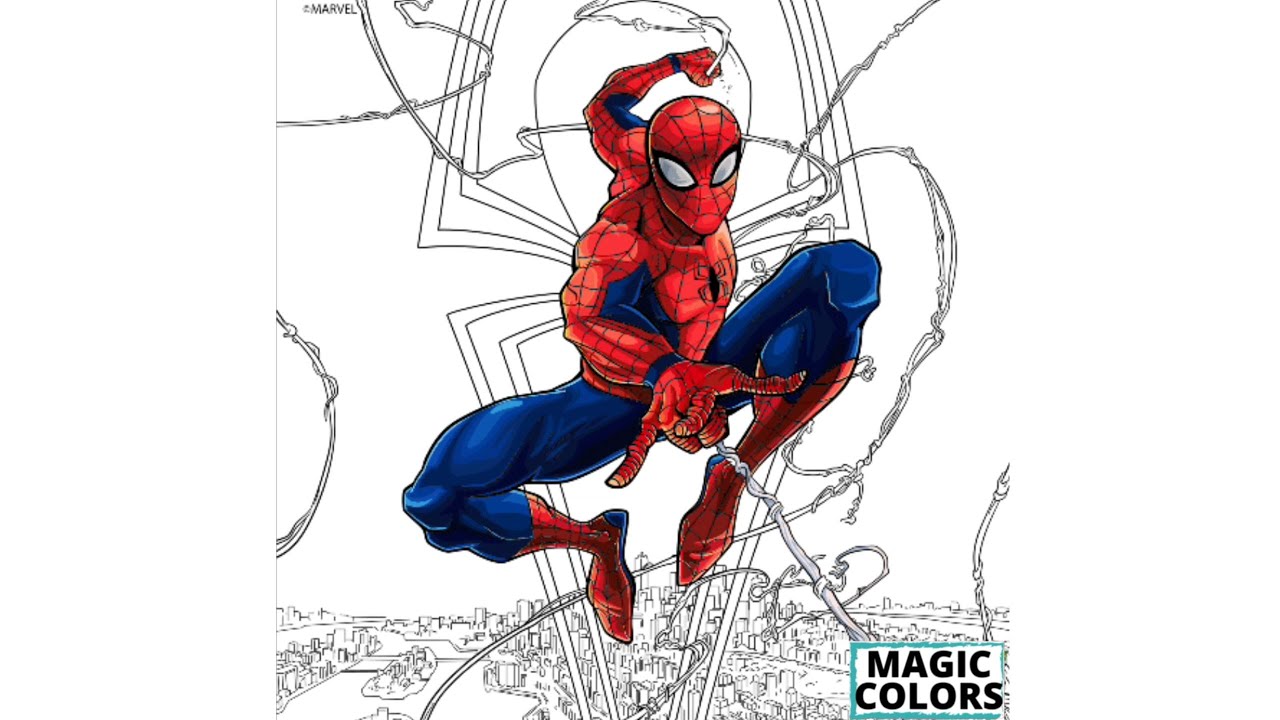  SPIDER MAN - COLORING DRAWING (スパイダーウーマン - 塗り絵) Marvel - YouTube Motiv 