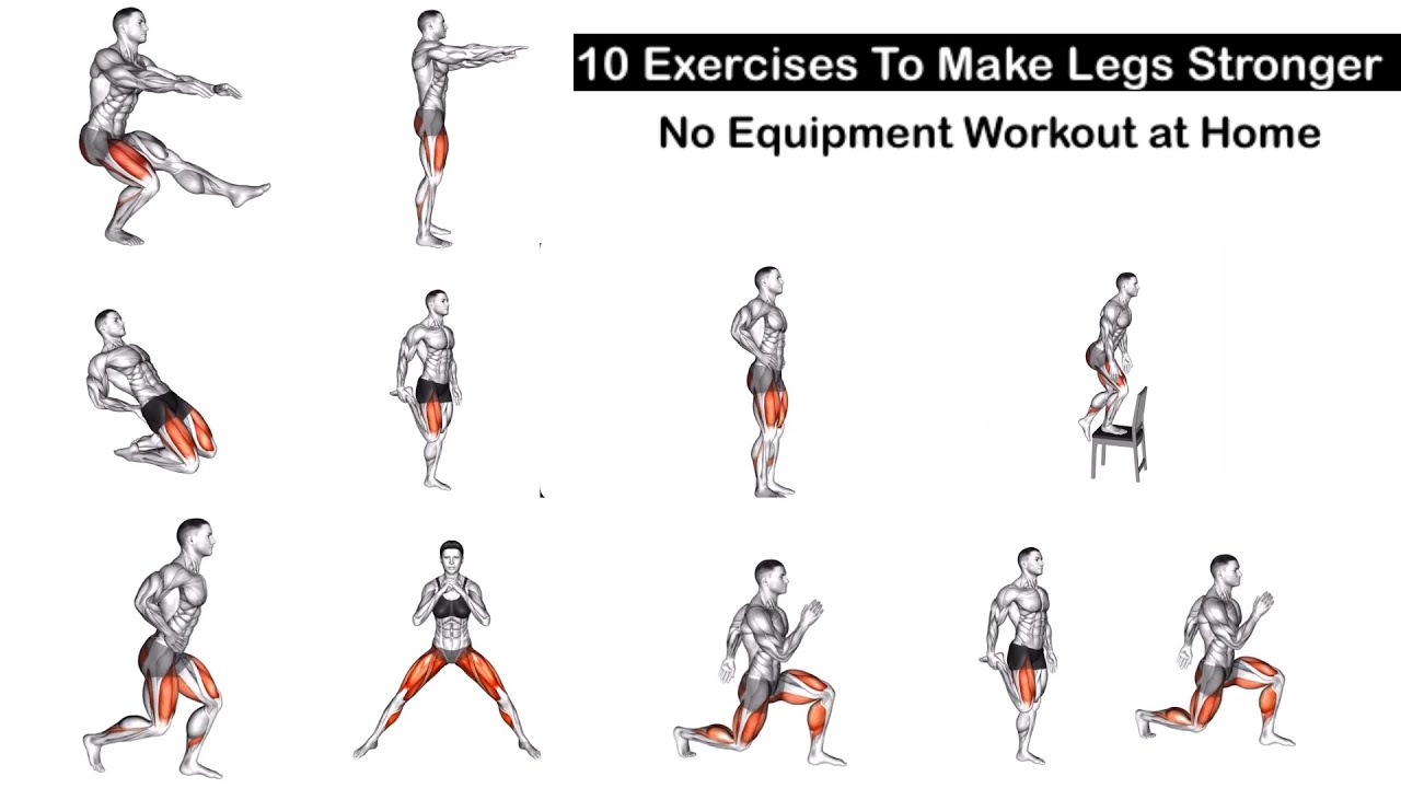9 Exercises To Make Legs Stronger | No Equipment Workout at Home