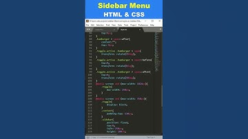 How Do I Add Toggle To My Sidebar Menu #shorts