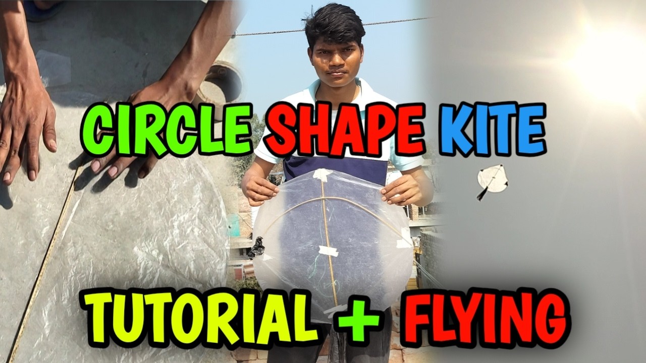 Circle Shape Kite Making And Flying/Kite Experiment/gatu videos