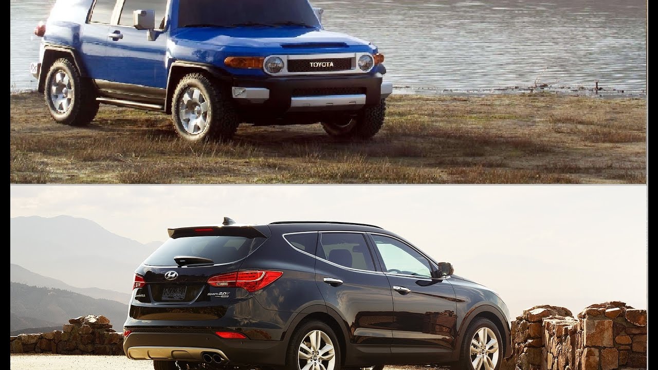 Drag Race - Toyota FJ Cruiser 2014 vs Hyundai Santa Fe 2014 - YouTube