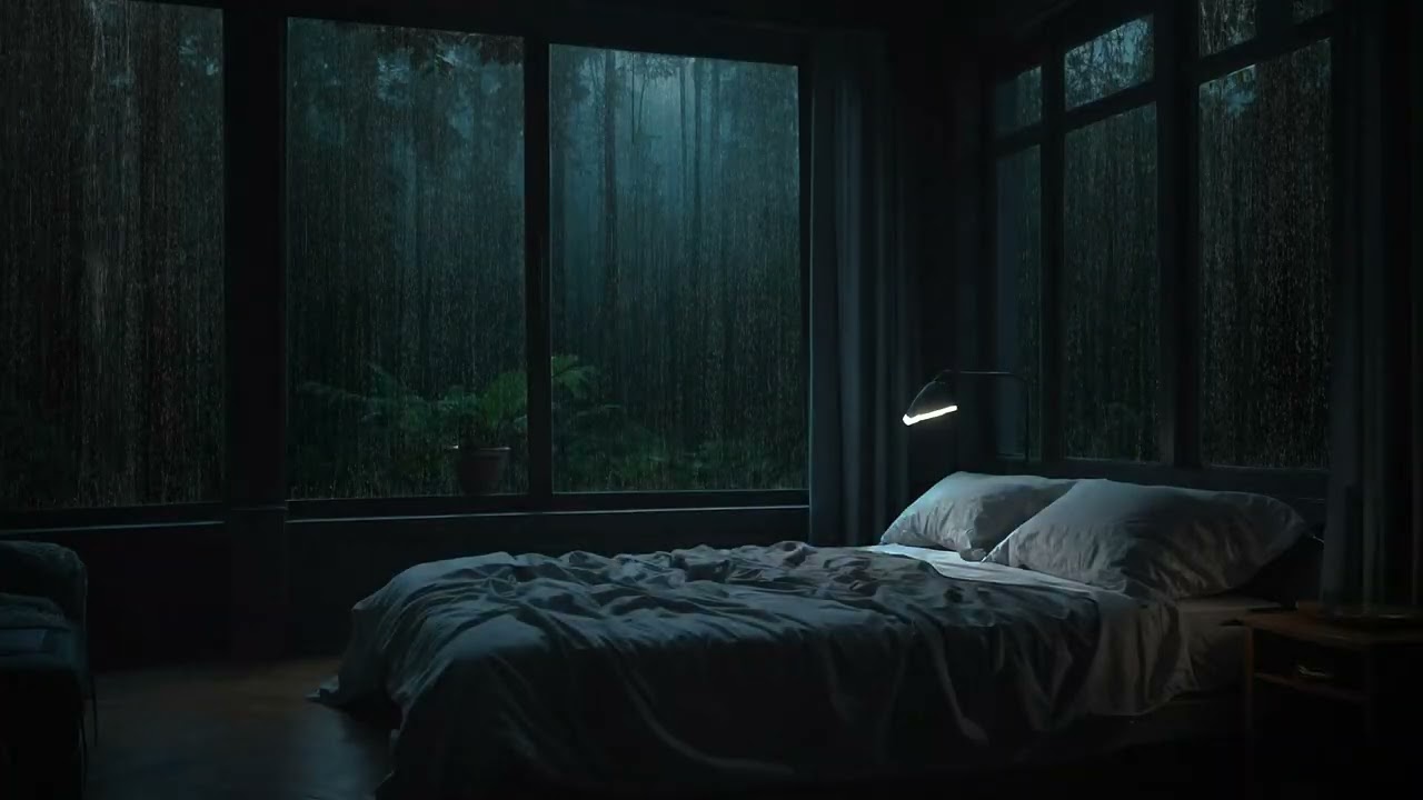 Dark Night, Heavy Rain Outside the Bedroom Window