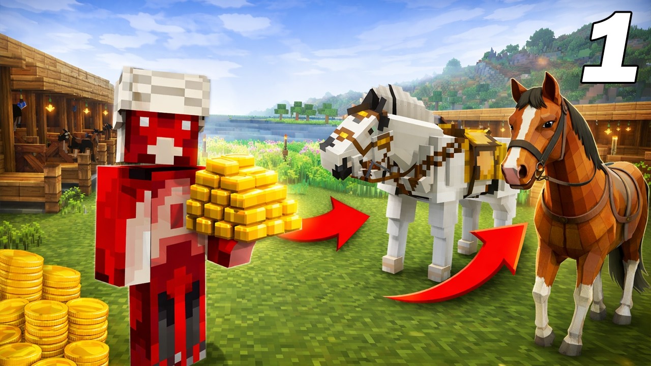 Je deviens ÉLEVEUR de CHEVAUX sur Minecraft! Ranch Simulator Minecraft 1
