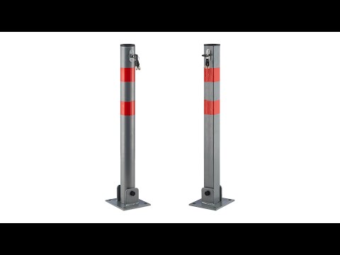 Sonderpreis Parkplatzsperre klappbar mit Rundzylinder, Absperrpfosten Sonderpreis Parkplatzsperre klappbar mit Rundzylinder, Absperrpfosten