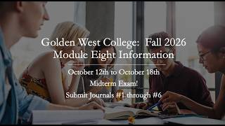 Full GWC ONLINE-MODULE EIGHT INFORMATION-FALL 2026 News