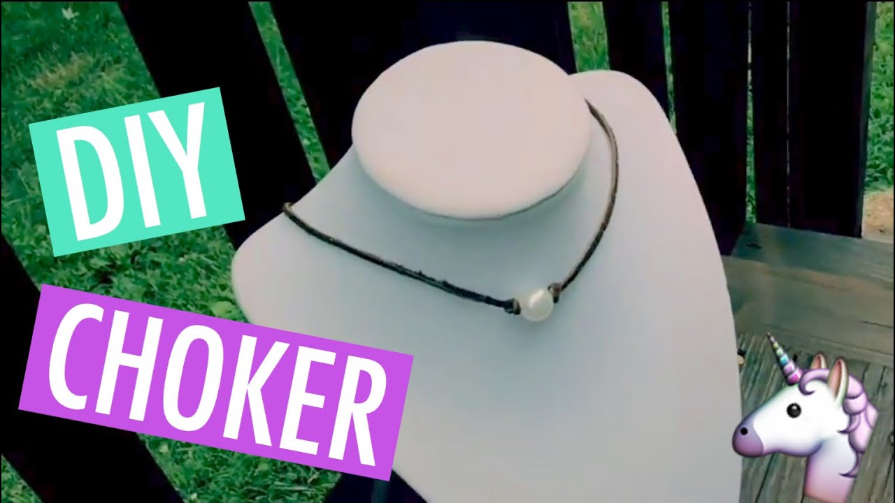 DIY Pearl Leather Choker Necklace!! Lariat Style YouTube