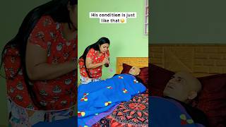 His condition now is just like that 😥🤗, Daily life of a couple #comedy #funny #couple #couplecomedy