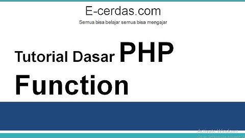 Tutorial PHP - Function