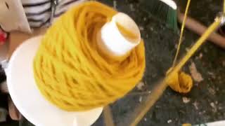 trish andersen studio bts yarn winding
