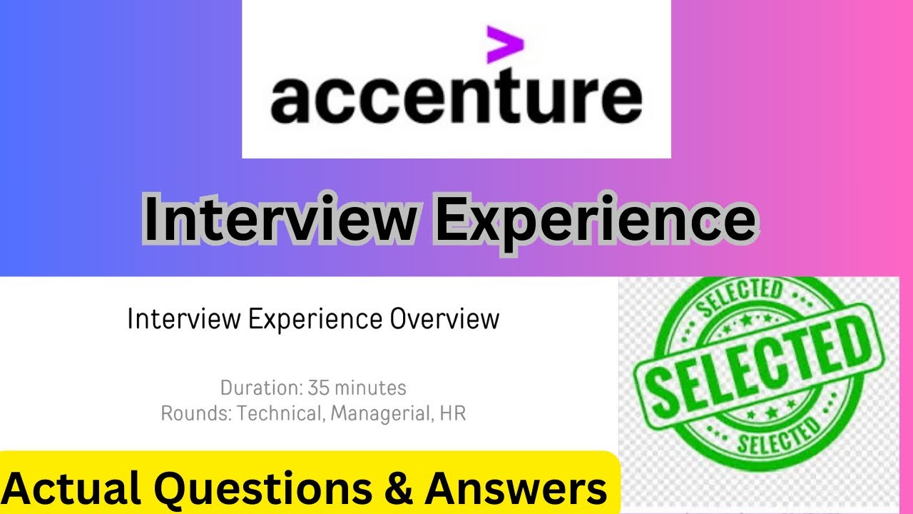 Accenture Interview Experience || Selected Candidate - YouTube