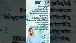 tally rap part #shorts#tally #blackpink #rap #lisa #youtubeshort