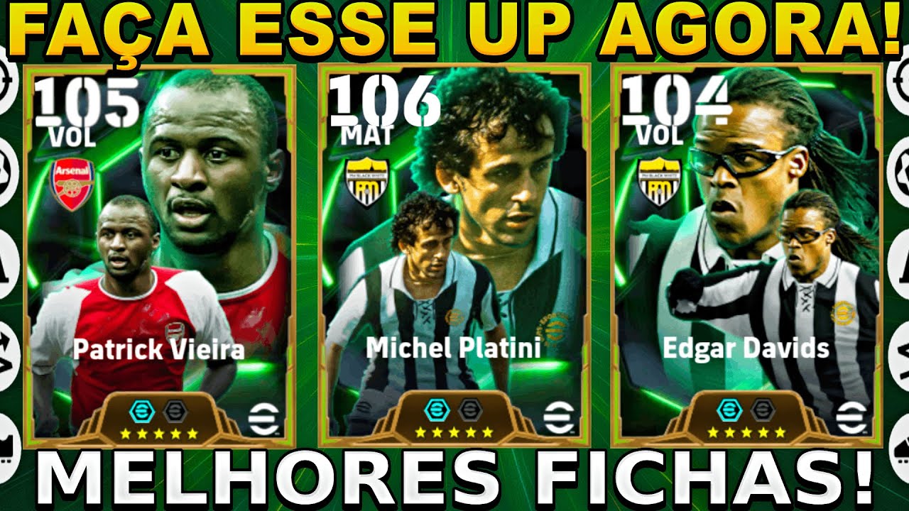 AS MELHORES FICHAS PARA OS EPICOS Michel Platini, Edgar Davids, Patrick Vieira - EFOOTBALL 25
