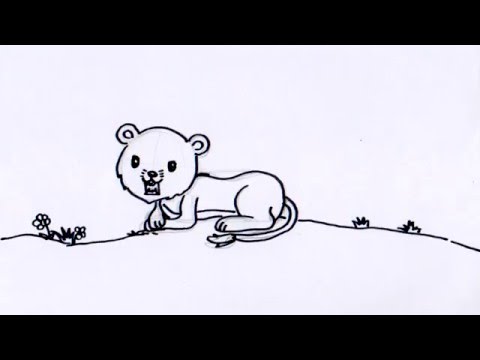 วาดการ์ตุน ง่ายๆ สอนวาดรูป การ์ตูน female lion สิงโตตัวเมีย