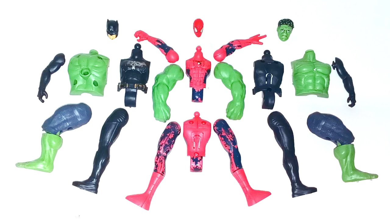 AVENGERS TOYS ACTION FIGURES, Bat-man vs Spider-man vs Hulk smash 