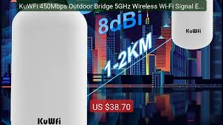 KuWFi 450Mbps Outdoor Bridge 5GHz Wireless Wi-Fi Signal Extend... — Best Buy 2026 | Great Quality!