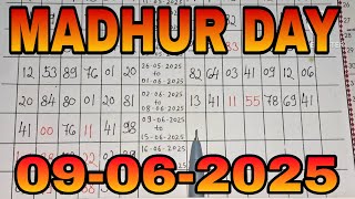 MADHUR DAY 09-06-2025 madhurdaytoday madhurdayotc madhurdayjodi madhurdaychart madhurdaymatka