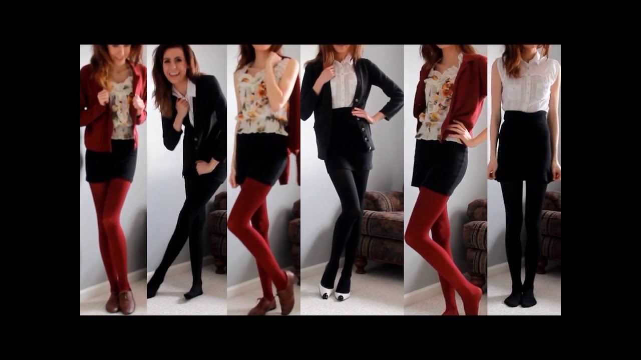 Outfits with Tights and Skirts (backup) - YouTube