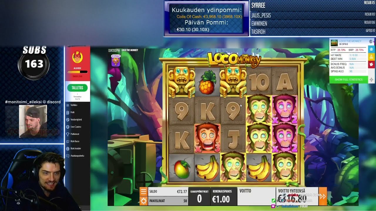 BIG WIN ON LOCO THE MONKEY!