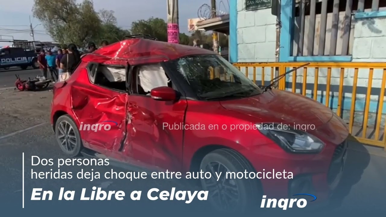 Motocicleta choca en la Libre a Celaya. Hay dos heridos