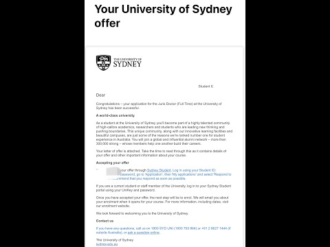 I GOT ACCEPTED TO USYD LAW SCHOOL!!!
