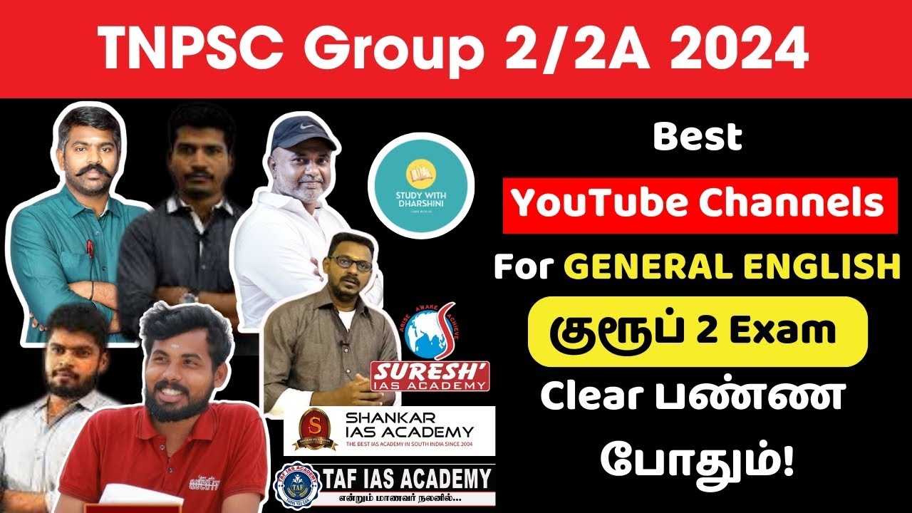 🔥 TNPSC GROUP 2 Best Youtube Channels for General English | TNPSC ...