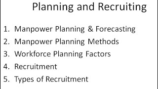 الحلقة الثالثه والي بتتكلم عن manpower planning and recruitment