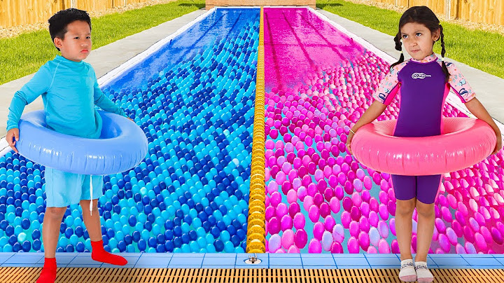 Maddie vs Kaden Ball Pit Pool Party: Pink or Blue in the Pool?