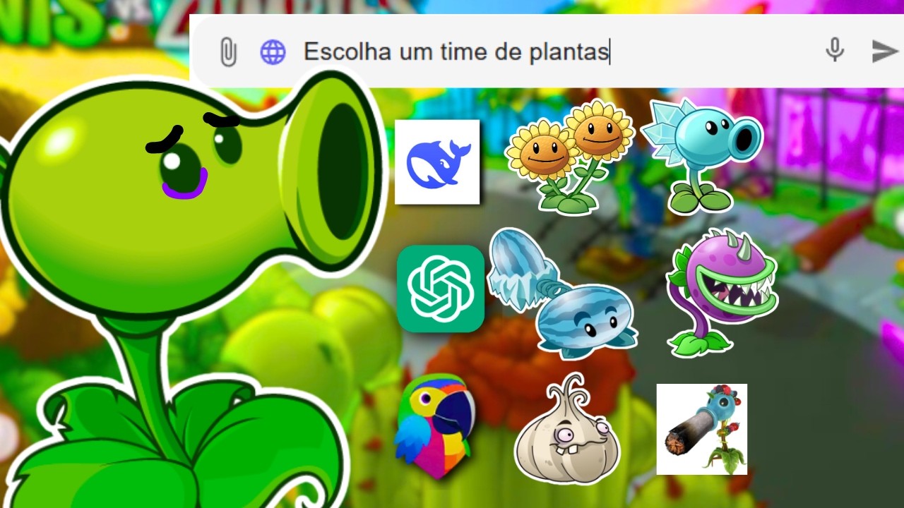 Deixei IAs montarem um time no PVZ para mim 🤖