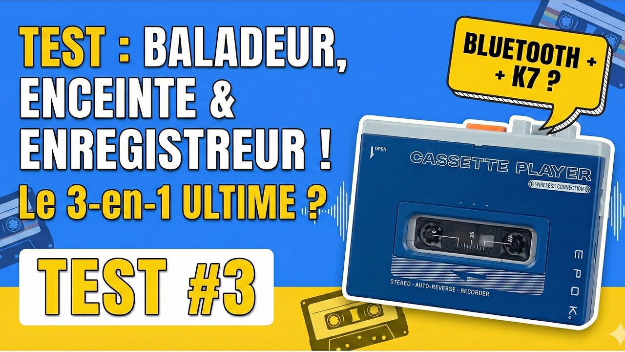 TEST : BALADEUR CASSETTE, Enceinte & Enregistreur Bluetooth ! Le 3-en-1 ULTIME ?