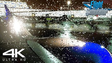 Flight Simulator ULTRA REALISM : Incredible Night Graphics | 737-900ER | Takeoff | 4K | MSFS