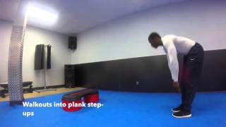 How to perform a walkout into a plank step up