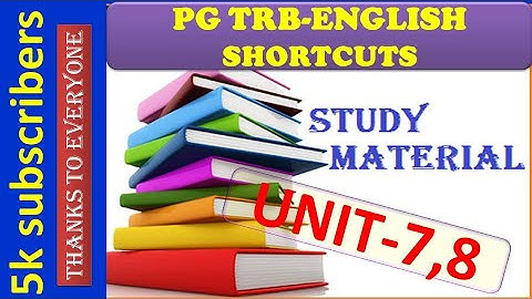 PG TRB-ENGLISH SHORTCUTS-UNIT-7,8 @kalvisaral-Teaching_Technology #pgtrb #study materials