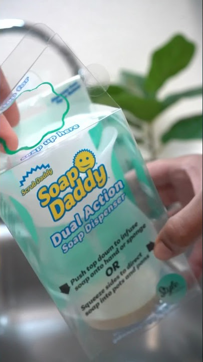 Scrub Daddy UK - 🤍 Fill Soap Daddy with your favourite detergent and enjoy  two ways to suds! A translucent design provides the option for colourful  detergents to decorate your sink-side! #SoapDaddy #