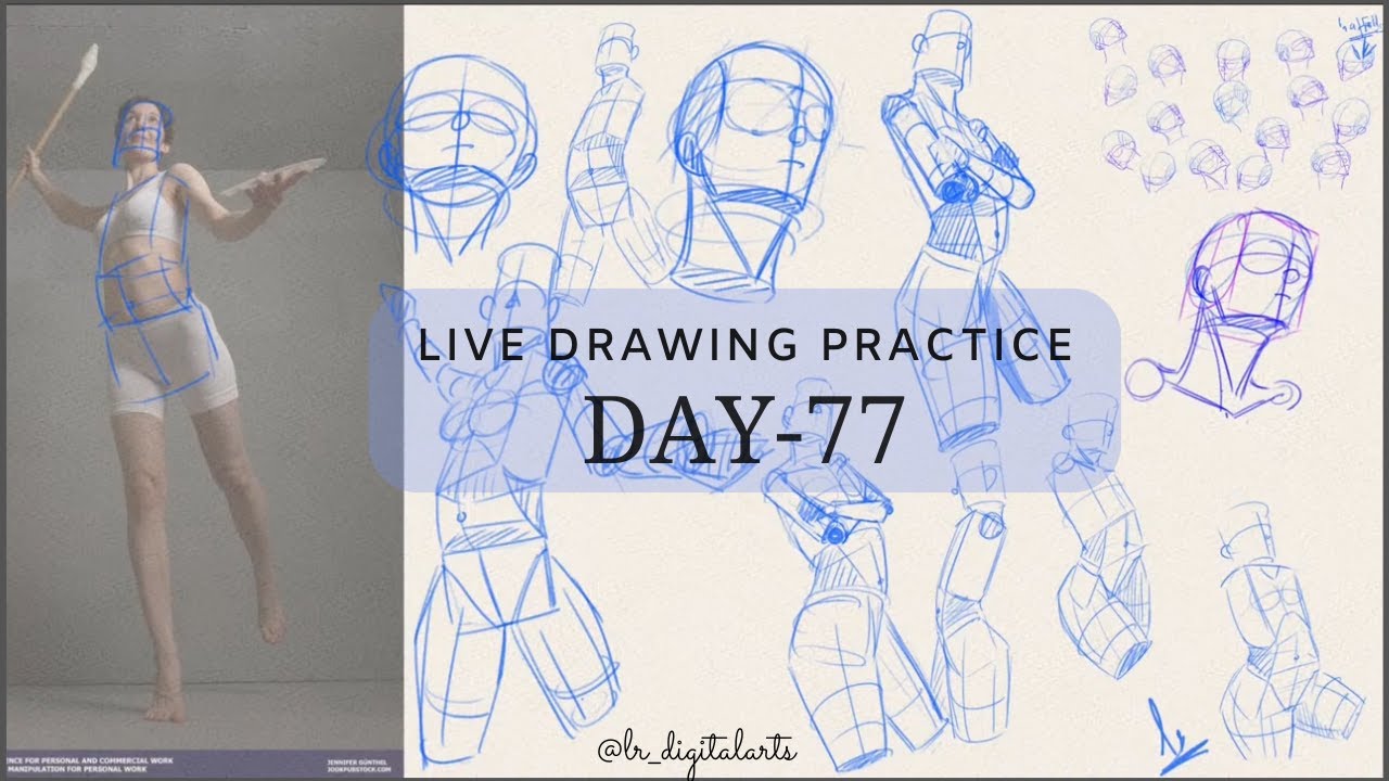 DAY 77 | Figure Drawing Practice | Gesture drawing | Drawing live ...