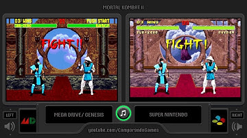 Mortal Kombat II (Sega Genesis vs Snes) Side by Side Comparison