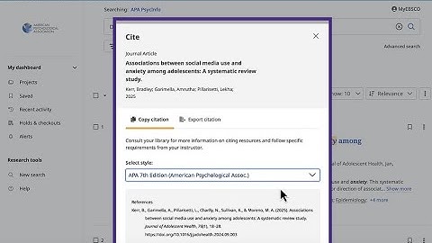 Format a Citation in APA Style Using EBSCOhost
