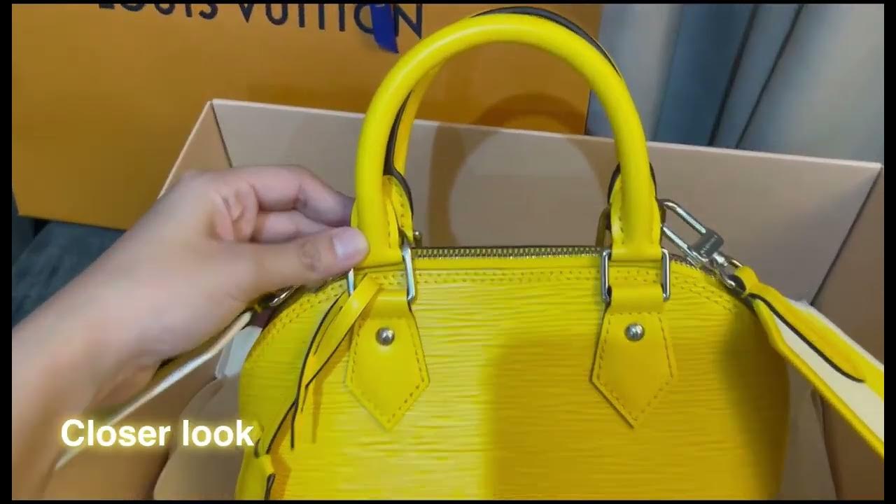Louis Vuitton Alma bb sunflower yellow in Epi leather 2022 unboxing and  modshot. 