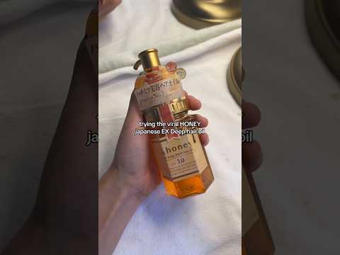 trying the VIRAL HONEY Hair Oil #viral #japanesehairoil #honeyoil #japanese #japaneseproducts