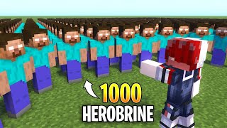 1000 Herobrine Vs Me in Minecraft...