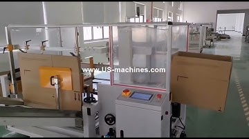 Automatic big box case erecting forming folding feeding machine testing video