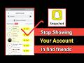 Stop showing snapchat account to other in find friend as contacts | fix issue