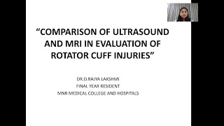 RAJYA LAKSHMI }} USG vs MRI in Rotator Cuff Injuries