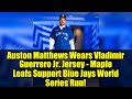 Auston Matthews Wears Vladimir Guerrero Jr. Jersey - Maple Leafs Support Blue Jays World Series Run!