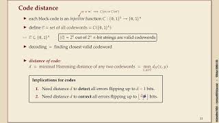 Effiziente Algorithmen Winter 2025-26 8-5 Coding Theory