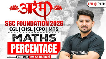 SSC Foundation Maths Class 2026 | Percentage Concept and Tricks | CGL, CHSL, CPO, MTS | Ravinder Sir