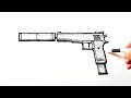 How to draw a pistol easy