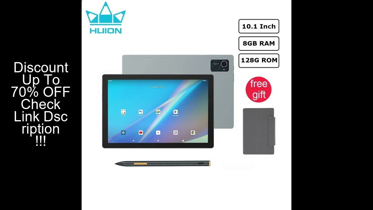 Huion Android Tablet Kamvas Slate 10 Drawing Pad 10 Inch Graphics Tablet FHD Finger Touchscreen 8G R
