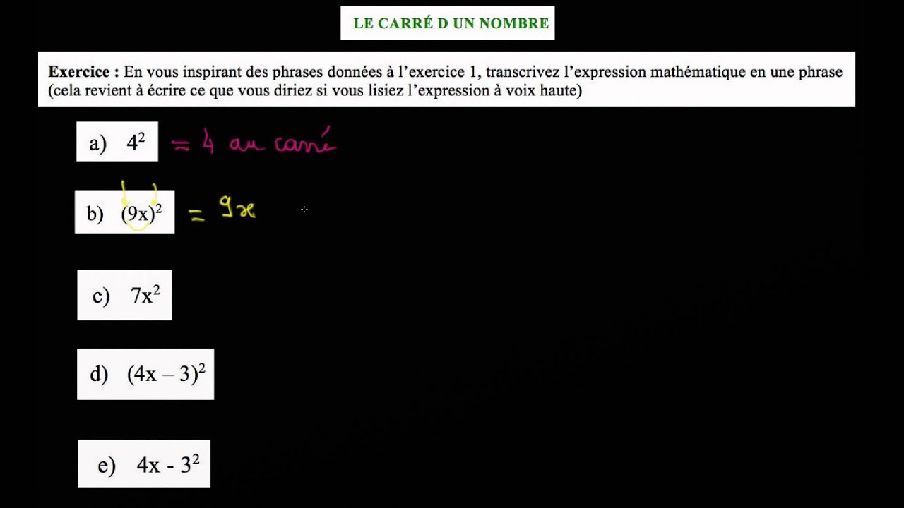 traduire une phrase par une expression mathématique