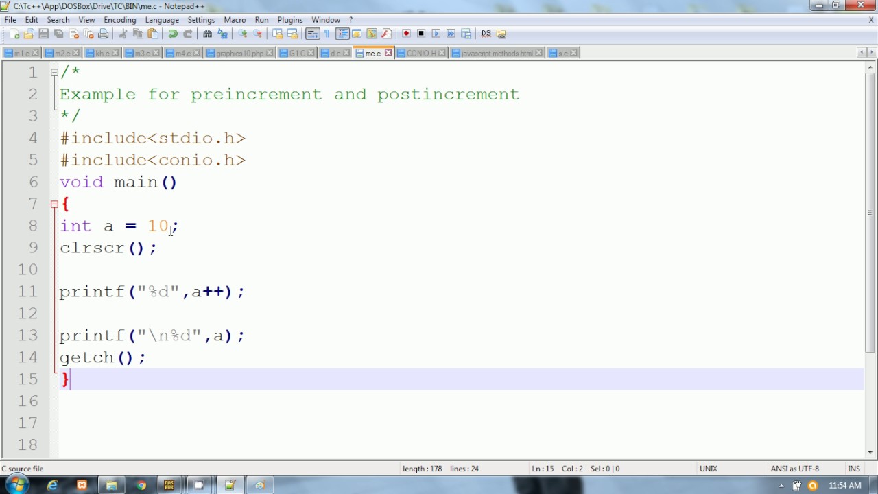 C Language in Hindi | Behaviour of post increment and pre increment in ...