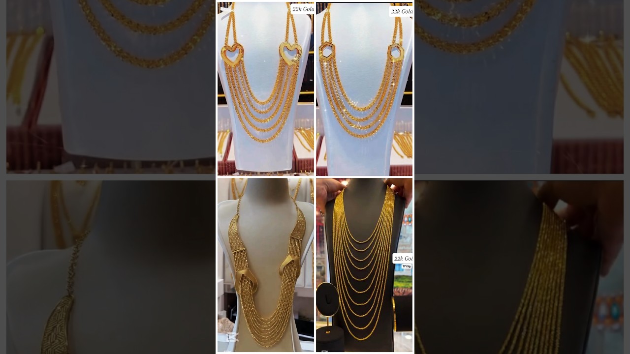 Gold Bridal Long necklace set 